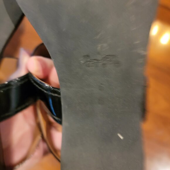 Coach Cassidy Black Leather Thong Sandals - Picture 13 of 13